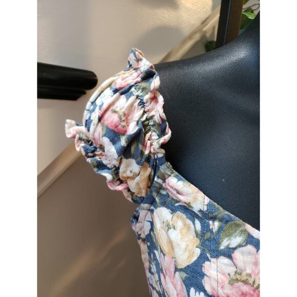 Abercrombie & Fitch Corset Mini Dress Women M Multi Floral Off Shoulder Back Zip - Picture 11 of 12